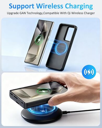 Battery Case for Samsung Galaxy S24 Ultra, 10000mAh Qi Wireless Charging Magnetic Rechargeable Extended Charge Case, Portable Protective Power Bank for Samsung S24 Ultra(6.8") Black in Saudi Arabia