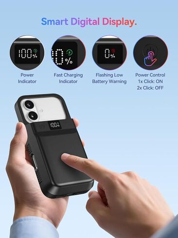 NEWDERY Battery Case for iPhone 17 &17 Pro, 9300mAh Portable Power Bank USB-C Fast Charging, Fast Charger, Protective Rechargeable Portable Charger Case for iPhone 17 Pro 6.3'', Black in Saudi Arabia