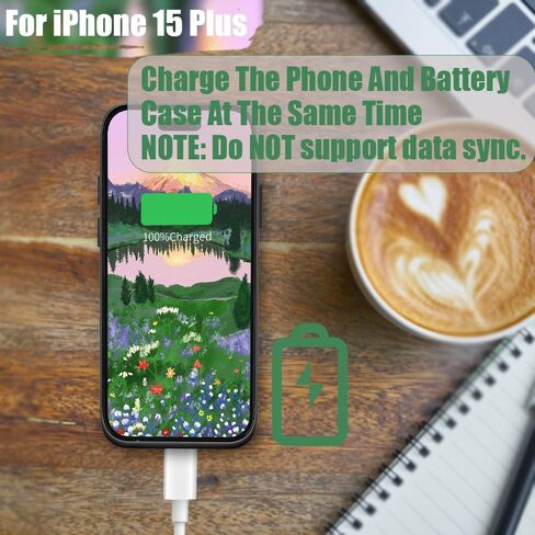 حافظة بطارية Sitong لهاتف iPhone 15 Plus، حافظة شاحن بطارية ممتدة قابلة لإعادة الشحن بقدرة 6000 مللي أمبير في الساعة، أضف عصيرًا إضافيًا بنسبة 100% (6.7 بوصة) أسود in Kuwait