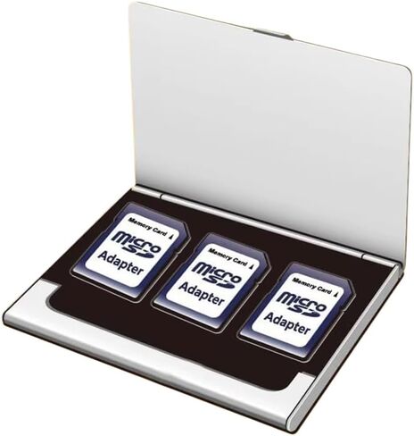 Steel SD Card Case (Not Aluminum) with Anti-Static EVA Foam Insert, Rigid Metal Memory Card Holder for SD/SDHC/SDXC Cards, Shockproof Splash-Resistant Portable Organizer (6SD+12TF Slots) in Saudi Arabia