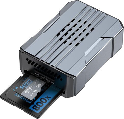 قارئ بطاقة microSD Express بسرعة 880 ميجابايت/ثانية، قارئ بطاقة SD عالي السرعة Selore USB-C وUSB-A، قارئ بطاقة ذاكرة بفتحة مزدوجة لـ microSD SDXC SDHC Express لجهاز Nintendo Switch 2/iPhone/Laptop/MacBook in Saudi Arabia