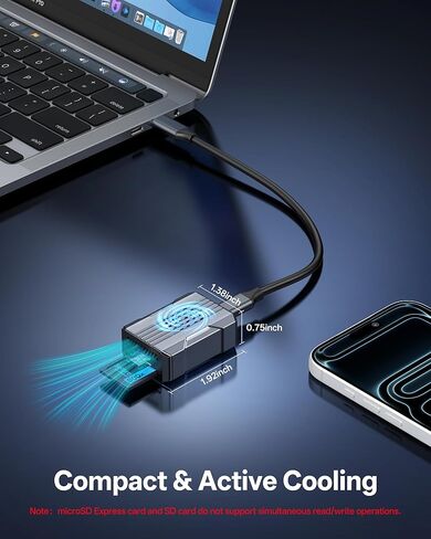 قارئ بطاقة microSD Express بسرعة 880 ميجابايت/ثانية، قارئ بطاقة SD عالي السرعة Selore USB-C وUSB-A، قارئ بطاقة ذاكرة بفتحة مزدوجة لـ microSD SDXC SDHC Express لجهاز Nintendo Switch 2/iPhone/Laptop/MacBook in Saudi Arabia