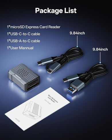 قارئ بطاقة microSD Express بسرعة 880 ميجابايت/ثانية، قارئ بطاقة SD عالي السرعة Selore USB-C وUSB-A، قارئ بطاقة ذاكرة بفتحة مزدوجة لـ microSD SDXC SDHC Express لجهاز Nintendo Switch 2/iPhone/Laptop/MacBook in Saudi Arabia