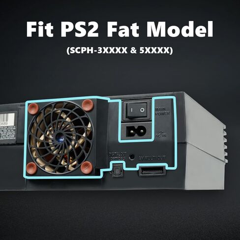 BITFUNX PS2 Fat Fan Upgrade Modification - 5V Version, 3-Pin Molex, 60x25mm, Premium Quiet Fan for PS2 Fat (SCPH-30000 & 50000) in Saudi Arabia