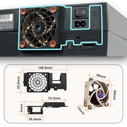 BITFUNX PS2 Fat Fan Upgrade Modification - 5V Version, 3-Pin Molex, 60x25mm, Premium Quiet Fan for PS2 Fat (SCPH-30000 & 50000) in Saudi Arabia