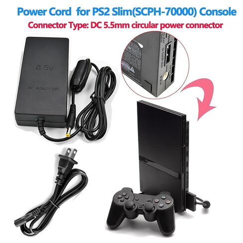 سلك الطاقة وكابل الصوت والفيديو RCA AV لجهاز PS2، ومصدر طاقة بديل وكابل AV متوافق مع وحدة تحكم الألعاب PS2 Slim SCPH-70000 in Kuwait