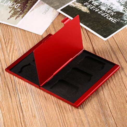KIMISS Portable Aluminum Sd Memory Card Storage Box Holds 6Pcs Easy Carry Protector in Saudi Arabia