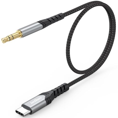 كابل USB C إلى Aux بطول 2 قدم، سلك مساعد صوتي قصير USB من النوع C إلى 3.5 مم، محول مقبس USB-C ذكر إلى Aux Male 1/8 مضفر لهاتف iPhone 17/16/15 وGalaxy S25-S21 وPixel وiPad وستيريو السيارة ومكبر الصوت والصوت in Kuwait