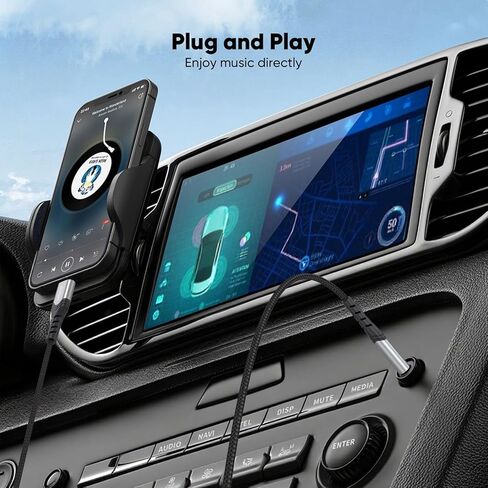 كابل USB C إلى Aux بطول 2 قدم، سلك مساعد صوتي قصير USB من النوع C إلى 3.5 مم، محول مقبس USB-C ذكر إلى Aux Male 1/8 مضفر لهاتف iPhone 17/16/15 وGalaxy S25-S21 وPixel وiPad وستيريو السيارة ومكبر الصوت والصوت in Kuwait