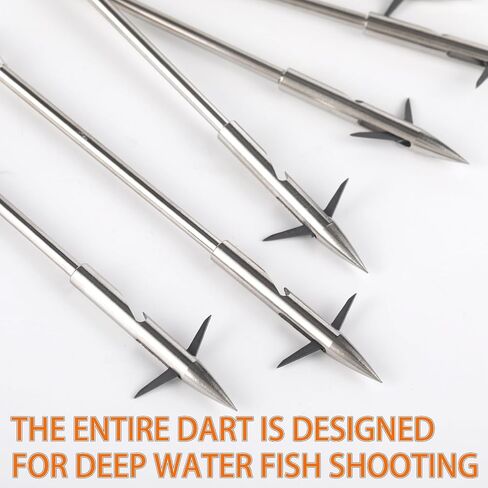 16PCS 4 Types Fishing Darts Slingshot Arrow Silver Steel Fishing Slingshot Reel Dart for Adult Bowfishing Hunting Shooting Fishing in Saudi Arabia