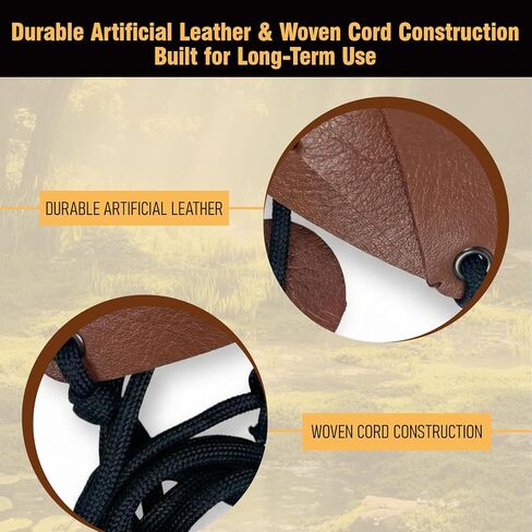 Shepherd Sling Durable Leather Rock Throwing Slingshot for Adults Easy to Learn Long Distance Launcher with Storage Pouch in Saudi Arabia