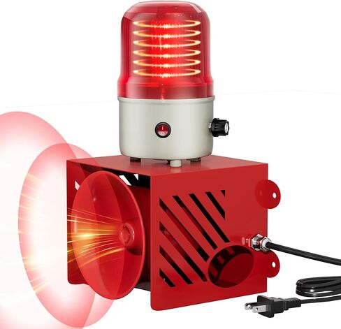 Joinfworld AC110V 120dB صفارة الإنذار القوية ضوء المكونات في إنذار الأمان اليدوي قابل للتعديل حجم في الهواء الطلق مقاوم للماء ضوء تحذير ستروب الطوارئ للمستودع، موقع البناء، رافعة in Saudi Arabia