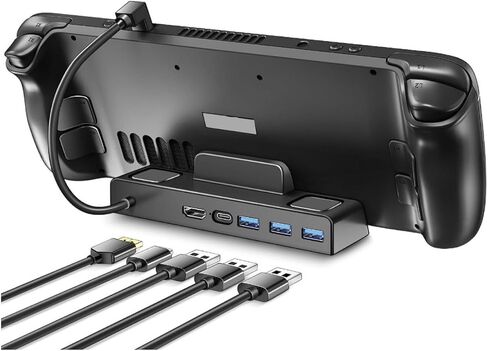 محطة إرساء Diyeeni 6 في 1 لـ SteamDeck OLED لـ ROG Ally لـ Legion Go مع 4K 60 هرتز 100 وات PD شحن سريع 1 جيجابت في الثانية إيثرنت 3 USB A ومنفذ واحد من النوع C in Kuwait