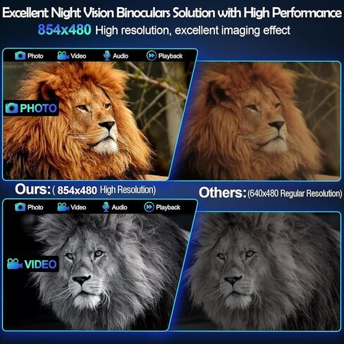 Nightiger مناظير للرؤية الليلية عالية الدقة 6 × 5 بصريات ملونة ممتازة مدمجة 6000 مللي أمبير في الساعة بطاريات قابلة للشحن نظارات رؤية ليلية FHD مع كاميرا للرؤية الليلية أحادي تلسكوب مناظير in Kuwait