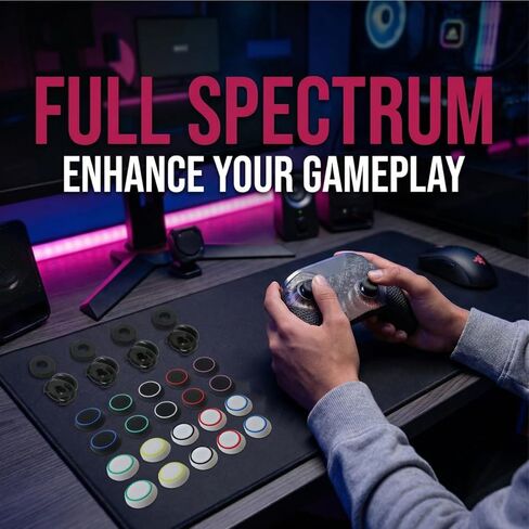 RGNEIN Premium 28-Piece Thumbstick Accessory Set: Grip Caps, High Extenders, Precision Rings Fit for Xbox One S and Fit for Xbox One Elite Controllers - Mixed Color B in Saudi Arabia
