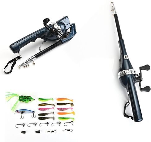Telescopic Fishing Rod - Compact Foldable Design, Easy to Carry, Suitable for Travel Fishing in Saudi Arabia