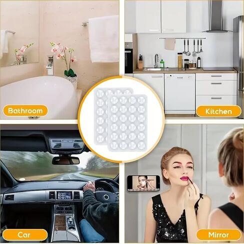 14-Pack Multicolor Silicone Suction Cup Pads, Non-Slip Double-Sided Phone Holder Mats, Versatile Suction Stickers for Bathroom, Mirror & Car in Saudi Arabia