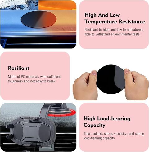 3PCS Dashboard Pad Mounting Disk, 3.15 Inch Dashboard Pad for Suction Cup Phone Mount, Adhesive Dash Mount Pad, Universal for Phone Holders, GPS, Dashcam in Saudi Arabia