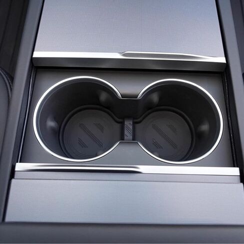 Black ABS Silicone Coasters for Tesla Model 3 2024 Model Y Launch 2025 Cup Heat Resistant Mat Car Coasters 17 * 7.5 * 3cm in Saudi Arabia