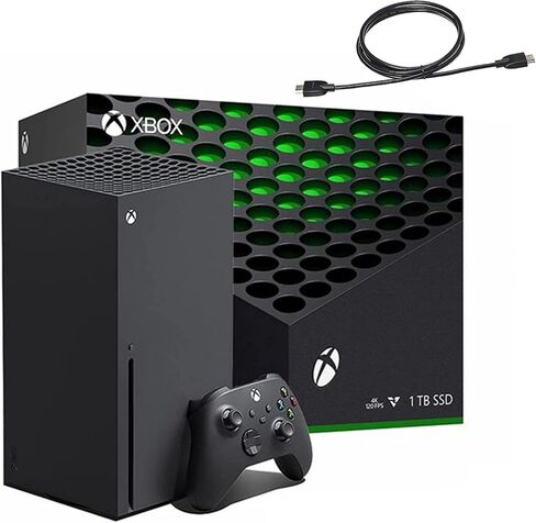 Microsoft Xbox Series X 1TB Gaming Console + 1 Xbox Wireless Controller - 16GB GDDR6 Memory, Fine-Tuned Performance, True 4K Gaming, Up to 120 FPS - HDMI_Cable in Saudi Arabia