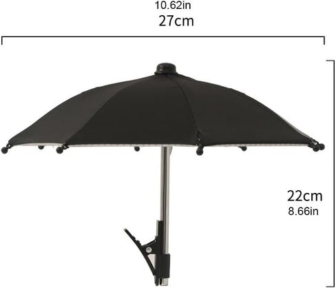 Outdoor Phone Holder Clip on Sun Shade, Portable Mini Umbrella Phone Mount for GPS, Video Calls, Photography, Black in Saudi Arabia