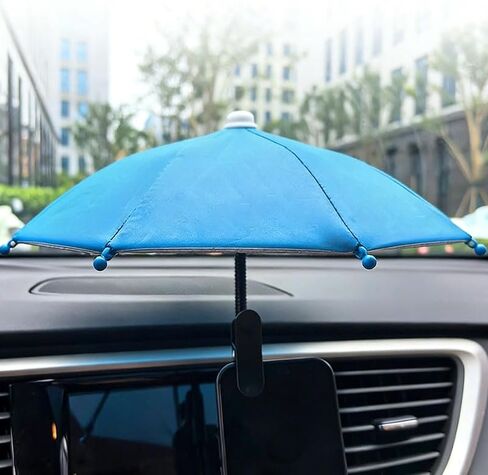 Outdoor Phone Holder Clip on Sun Shade, Portable Mini Umbrella Phone Mount for GPS, Video Calls, Photography, Black in Saudi Arabia