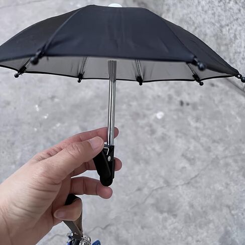 Outdoor Phone Holder Clip on Sun Shade, Portable Mini Umbrella Phone Mount for GPS, Video Calls, Photography, Black in Saudi Arabia