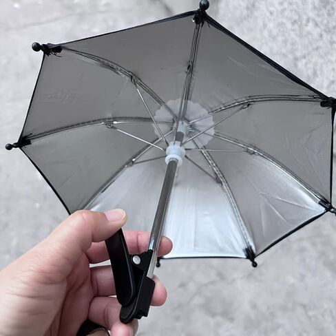 Outdoor Phone Holder Clip on Sun Shade, Portable Mini Umbrella Phone Mount for GPS, Video Calls, Photography, Black in Saudi Arabia