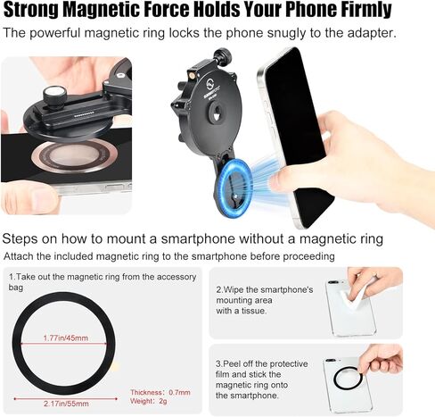 SUNWAYFOTO SPA-3060 Binoculars Phone Adapter, Universal Smartphone Holder for Binoculars, Compatible with Eyepiece Outer Diameter 30-60mm in Saudi Arabia