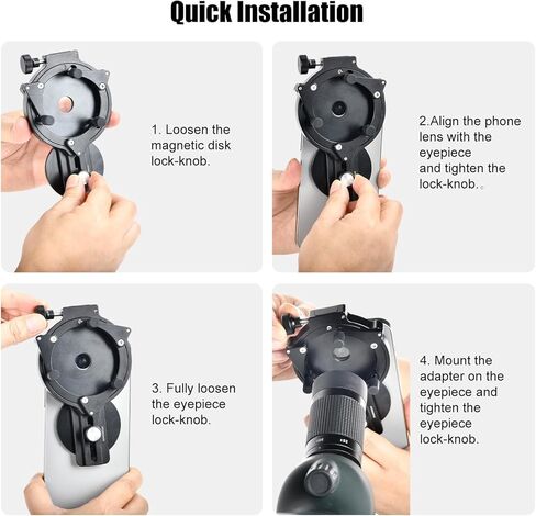 SUNWAYFOTO SPA-3060 Binoculars Phone Adapter, Universal Smartphone Holder for Binoculars, Compatible with Eyepiece Outer Diameter 30-60mm in Saudi Arabia