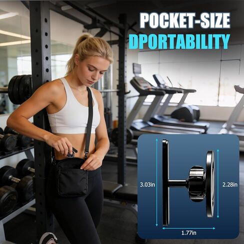 Magnetic Gym Phone Holder for MagSafe, All Metal Dual Magnetic Phone Mount, 360° Adjustable Tri-Axis Gym Essentials for Workout Recording, Compatible with iPhone 12-17 & All Android Phones in Saudi Arabia