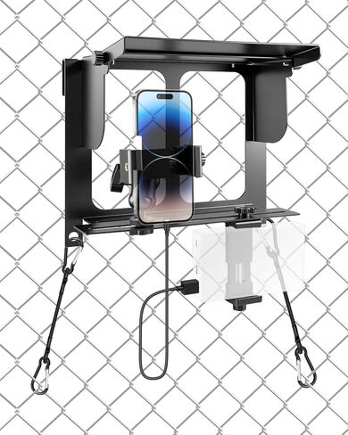 Phone Fence Mount with Adjustable Shade, Fence Clamp Holder Fits for iPhone, Android, GoPro, Gamechanger Mounting Kit Perfect for Recording Baseball Soccer Tennis Games in Saudi Arabia