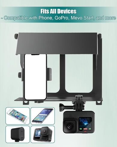 Phone Fence Mount with Adjustable Shade, Fence Clamp Holder Fits for iPhone, Android, GoPro, Gamechanger Mounting Kit Perfect for Recording Baseball Soccer Tennis Games in Saudi Arabia