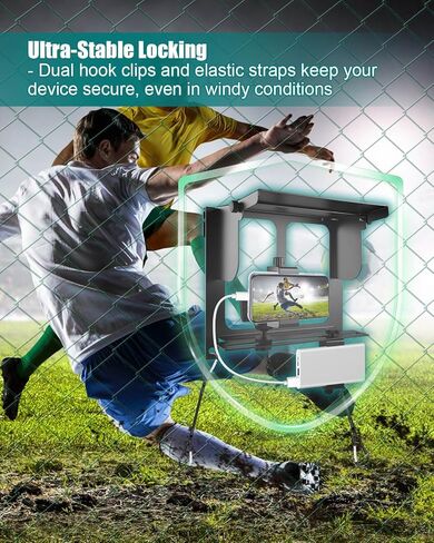 Phone Fence Mount with Adjustable Shade, Fence Clamp Holder Fits for iPhone, Android, GoPro, Gamechanger Mounting Kit Perfect for Recording Baseball Soccer Tennis Games in Saudi Arabia