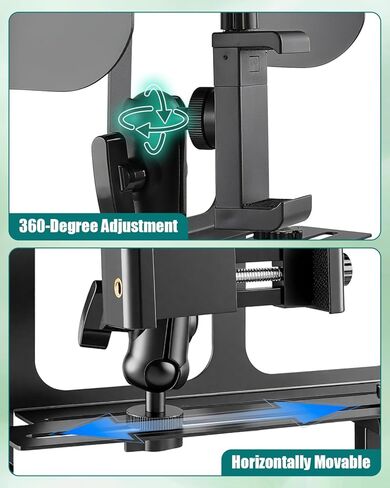 Phone Fence Mount with Adjustable Shade, Fence Clamp Holder Fits for iPhone, Android, GoPro, Gamechanger Mounting Kit Perfect for Recording Baseball Soccer Tennis Games in Saudi Arabia