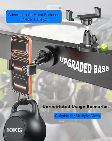 All Metal Magnetic Phone Holder [Strong Magnets] 360° Adjustment Magnetic Phone Mount for Golf Carts, Tractor, Excavator, Bulldozer, Loader, Crane, Forklift, Boat, Fit for iPhone 17 16 15 in Saudi Arabia