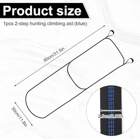 2-Step Hunting Climbing Aider, Portable Tree Climbing and Boat Webbing Rope Ladder Lightweight Hunting Rope Ladder for Hunting Safety Outdoor (Blue) in Saudi Arabia