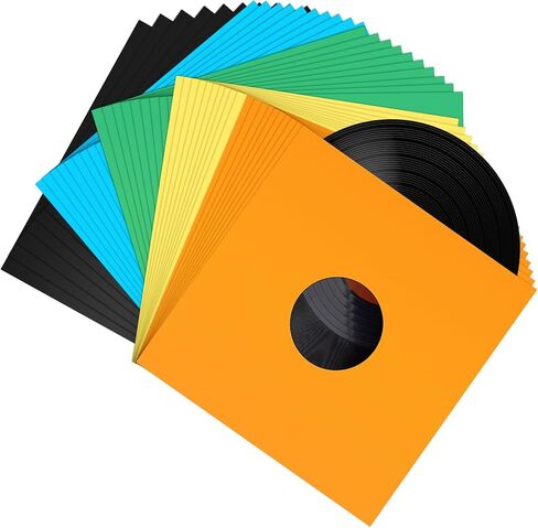 Kigley 30 Pcs 12.2 Inches Vinyl Record Sleeves 33 RPM Jackets Paper Record Covers Cardboard Inner Sleeves for Album Jacket Covers Collection Storage, Dust and Scratch Protection in Saudi Arabia
