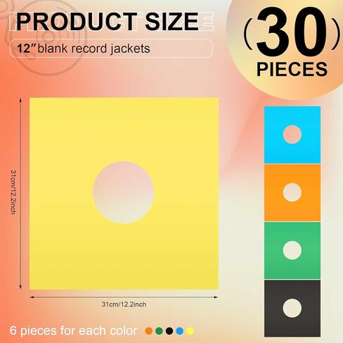 Kigley 30 Pcs 12.2 Inches Vinyl Record Sleeves 33 RPM Jackets Paper Record Covers Cardboard Inner Sleeves for Album Jacket Covers Collection Storage, Dust and Scratch Protection in Saudi Arabia