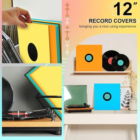 Kigley 30 Pcs 12.2 Inches Vinyl Record Sleeves 33 RPM Jackets Paper Record Covers Cardboard Inner Sleeves for Album Jacket Covers Collection Storage, Dust and Scratch Protection in Saudi Arabia