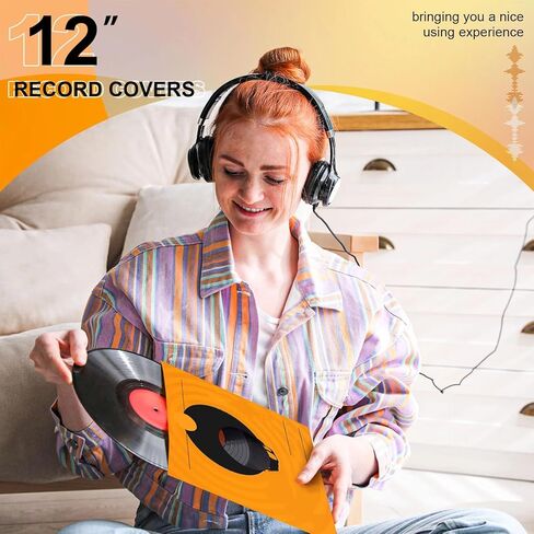 Kigley 30 Pcs 12.2 Inches Vinyl Record Sleeves 33 RPM Jackets Paper Record Covers Cardboard Inner Sleeves for Album Jacket Covers Collection Storage, Dust and Scratch Protection in Saudi Arabia