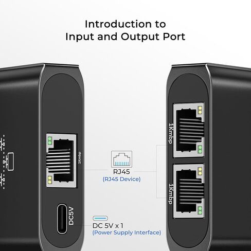 Ethernet Splitter 1 to 2,1000Mbps High Speed Network Splitter,LAN Splitter 2 Port with Ethernet cable, for Cat 5/5e/6/7/8 Cable [2 Devices Simultaneous Networking] (1 to 2 with Network cable) in Saudi Arabia