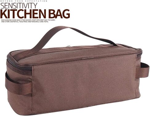 Grill Tools Storage Pouch, Camping Travel Cooking Utensils Organizer Bag with Net Pockets, Portable Cookware Kit Organizer for Backpacking Picnic BBQ Camping Hiking Travel in Saudi Arabia