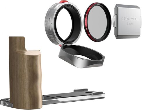 Freewell Lens Hood with Hybrid CPL/Mist Filter & Wooden L Bracket Grip Bundle for Fuji X100VI (Silver) in Saudi Arabia