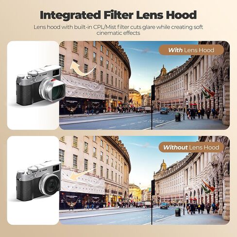Freewell Lens Hood with Hybrid CPL/Mist Filter & Wooden L Bracket Grip Bundle for Fuji X100VI (Silver) in Saudi Arabia