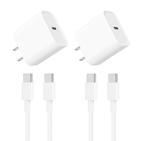 شاحن iPad Pro 13/12.9/11 بوصة، [عبوة من قطعتين] شاحن USB C سريع 20 واط لجهاز iPad Pro 13/12.9/11 بوصة، الجيل A16/10، Air 11/13 بوصة/5th/4th، mini 6th/7th مع كابل USB C إلى C بطول 6.6 قدم in Saudi Arabia