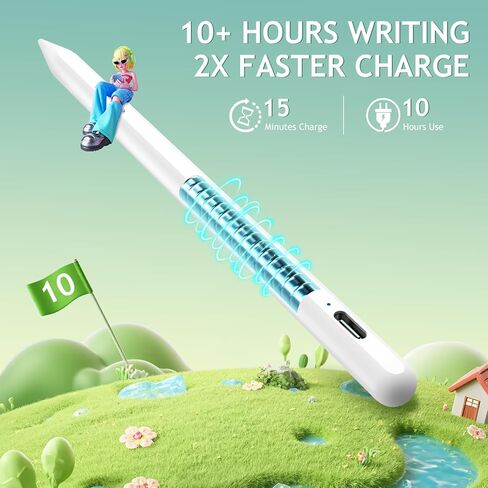 Stylus Pen for iPad, 10 Min Fast Charge Apple iPad 10th Generation Pencil Work for Apple iPad Pro 11/12.9", iPad 6-10, iPad Air 3-5/ Mini 5/6 in Saudi Arabia