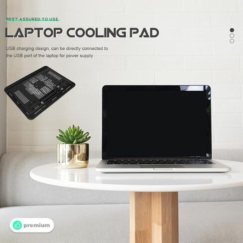 Cabilock Silent Laptop Cooling Pad with Fan for Desk, Black Notebook Cooler Stand Suitable for Gaming and Office Use in Saudi Arabia