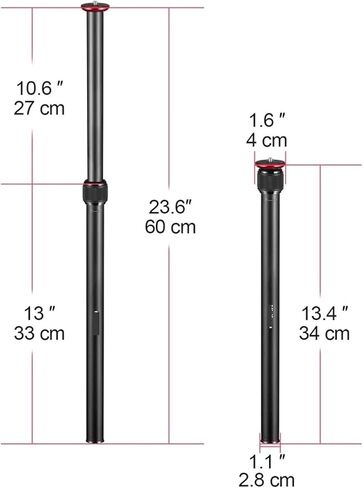 كاميرا DSLR Gimbal محمولة قابلة للتعديل 1/4 بوصة حامل ثلاثي القوائم Monopod قضيب تمديد مكون من قسمين in Kuwait