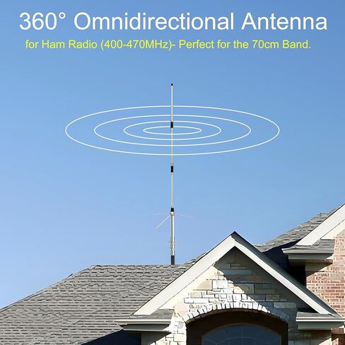 هوائي قاعدة UHF GMRS لمكررات 400-470 ميجا هرتز هوائي عالي الكسب 6dBi من سبائك الألومنيوم للمحطة الأساسية مع كابل محوري PL-259 بطول 32 قدم ومحول SMA in Kuwait